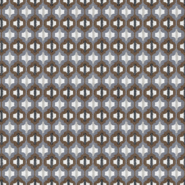 KRAVET COUTURE 34794.516.0 TURNED OUT TILE COLONIAL BLUE Fabric - Eade's Wallpaper