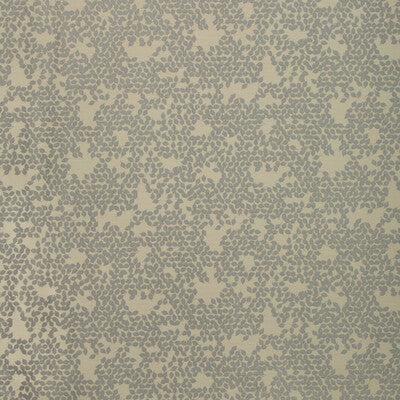 KRAVET CONTRACT 35091.21.0 DANCING LEAVES SILVER Fabric - Eade's Wallpaper