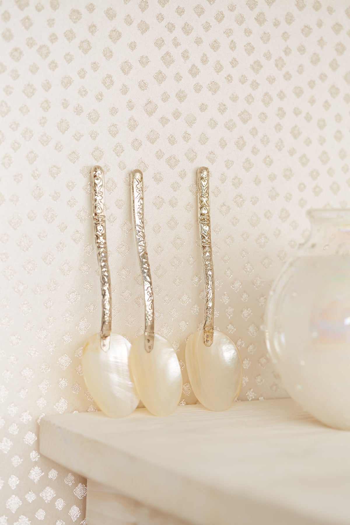 Eijffinger 352040 Edna Champagne Beaded Squares Wallpaper