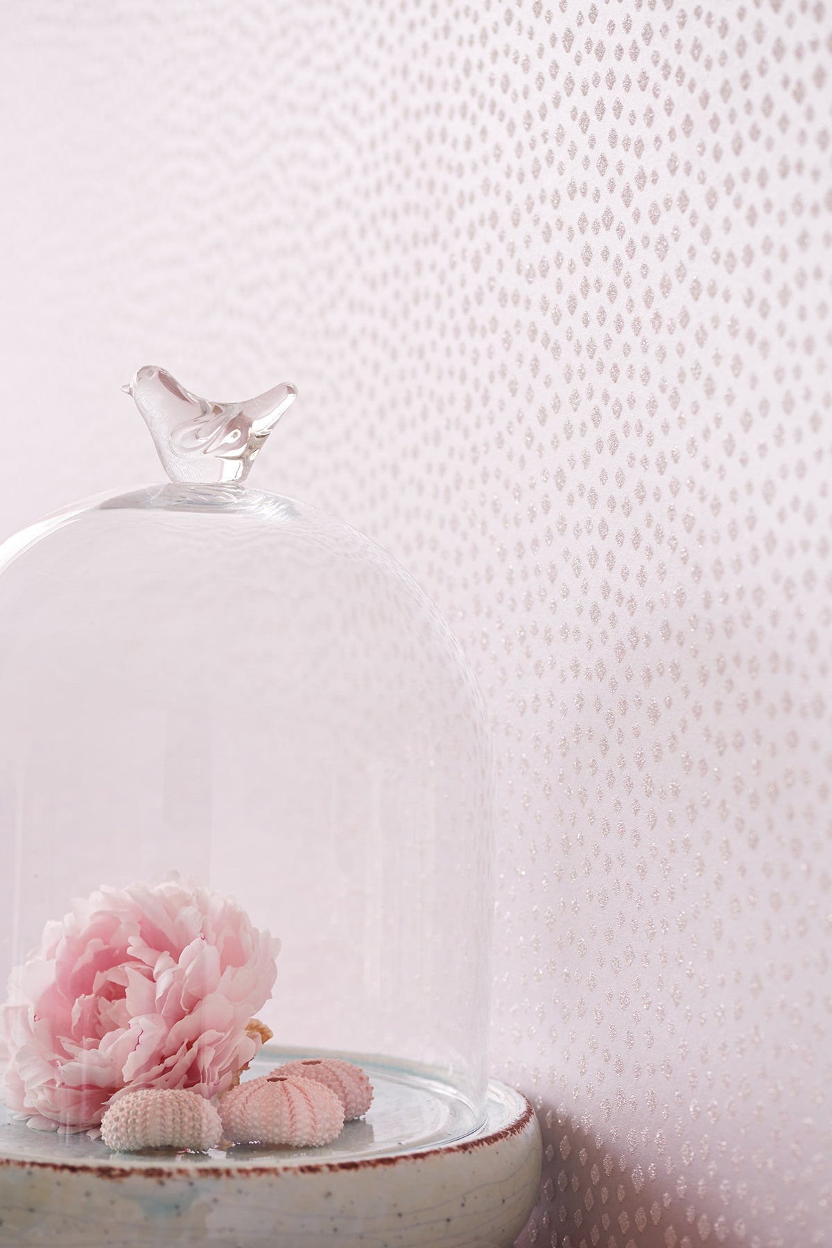 Eijffinger 352041 Edna Pink Beaded Squares Wallpaper