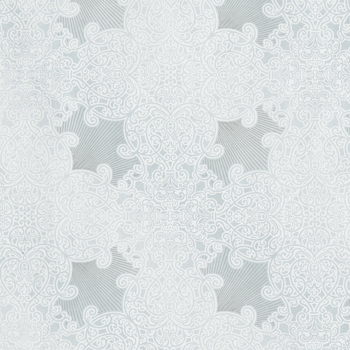 Eijffinger 352051 Linkin Light Blue Scroll Medallion Wallpaper