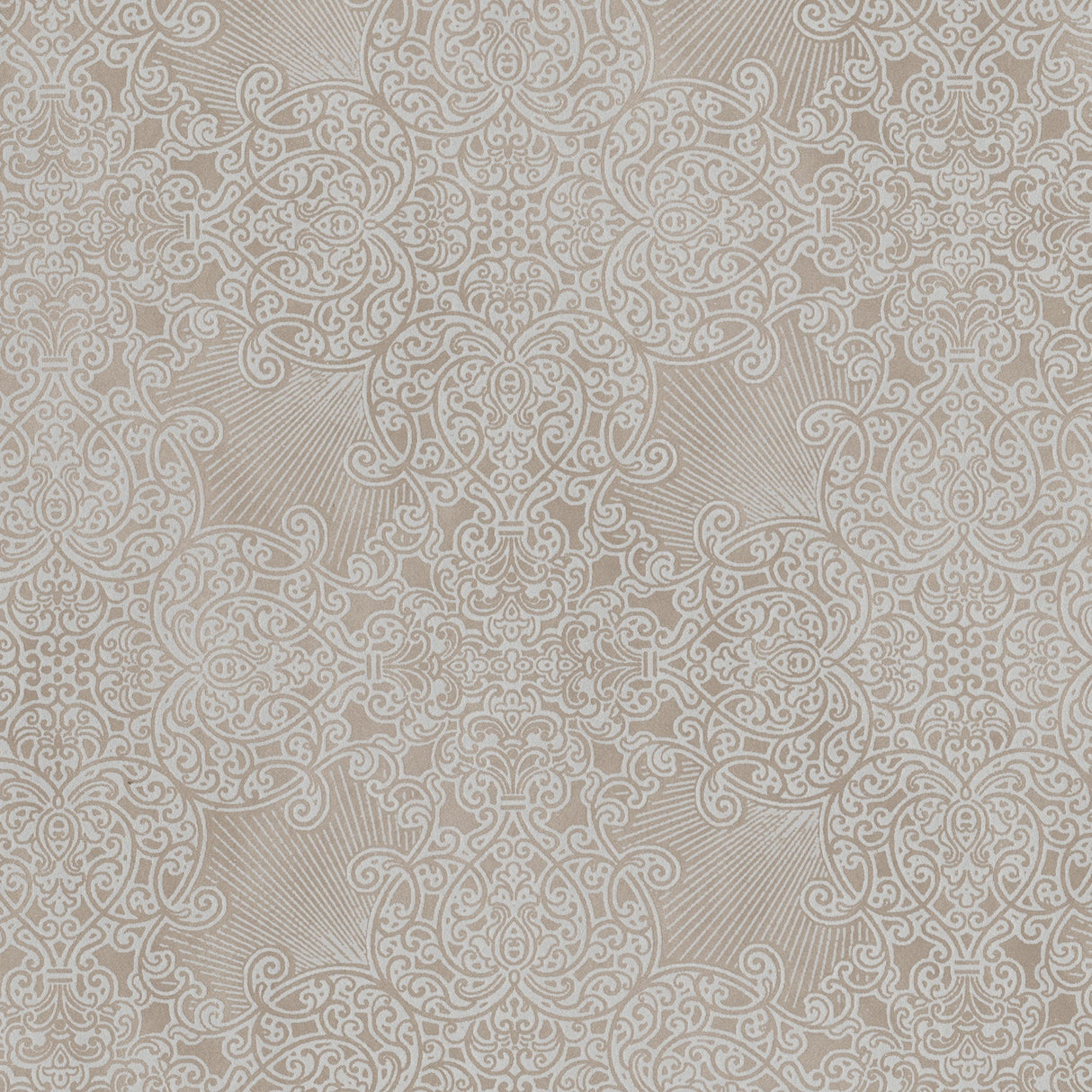 Eijffinger 352053 Linkin Brown Scroll Medallion Wallpaper