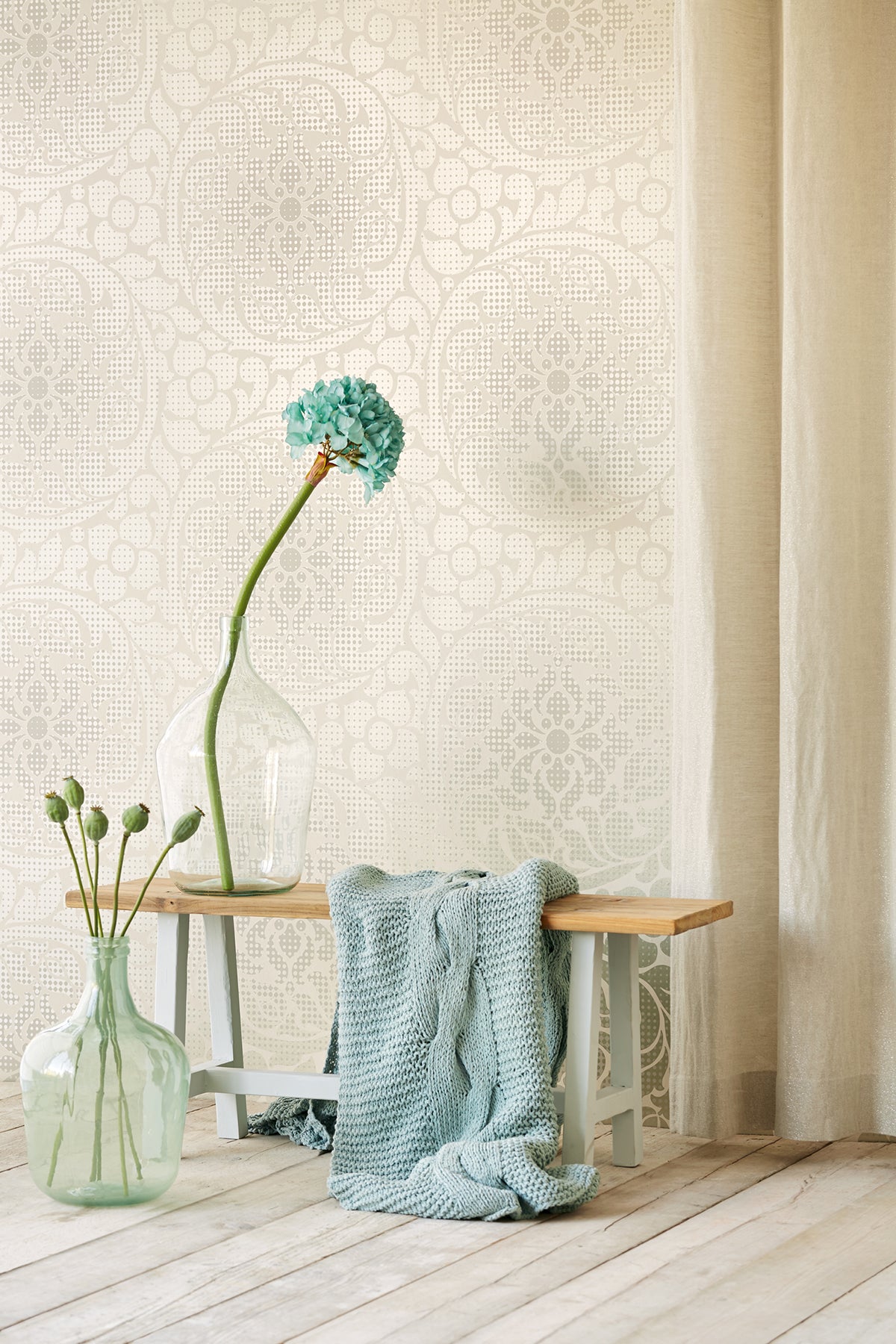 Eijffinger 352080 Leanne Gold Metallic Dot Medallion Wallpaper