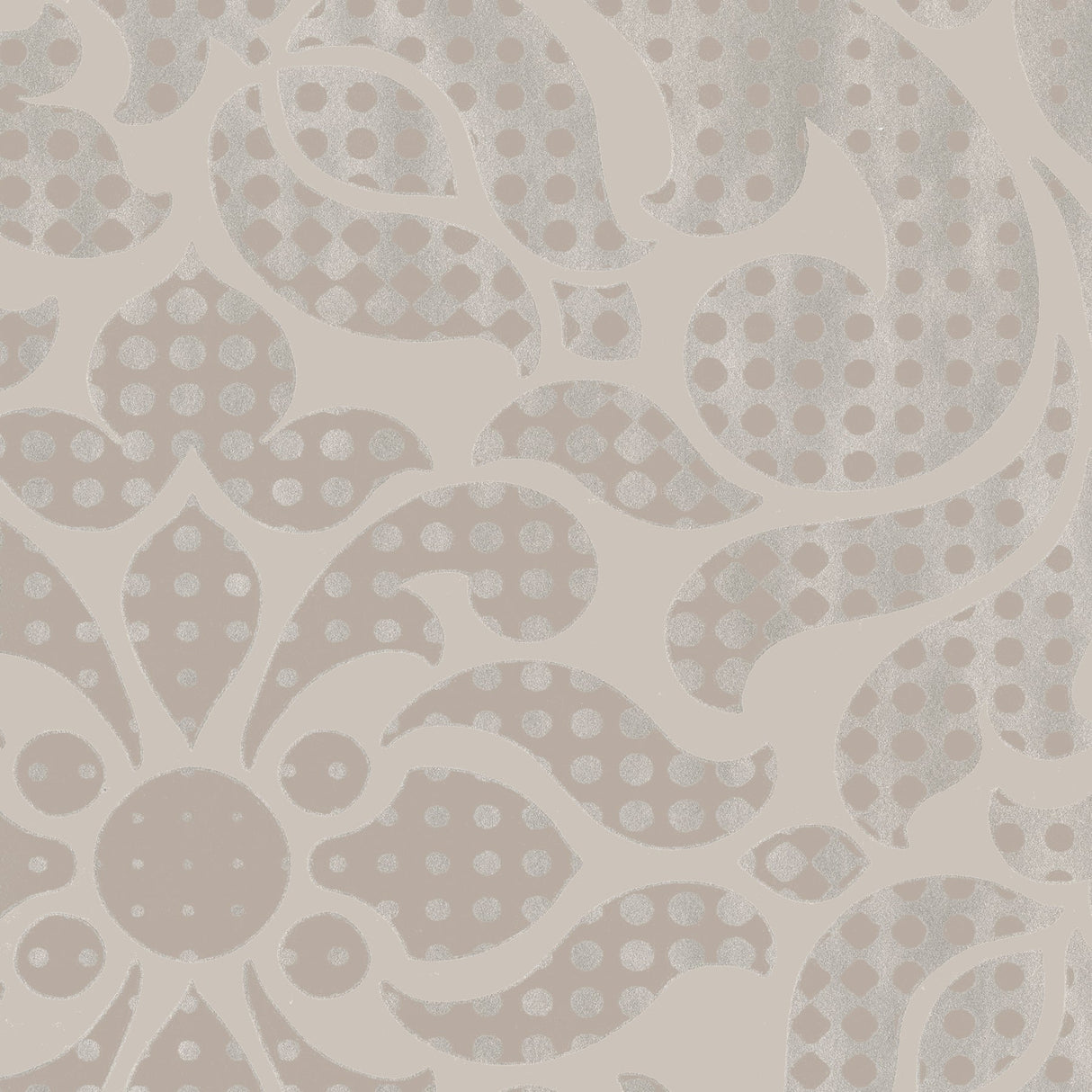 Eijffinger 352081 Leanne Taupe Metallic Dot Medallion Wallpaper