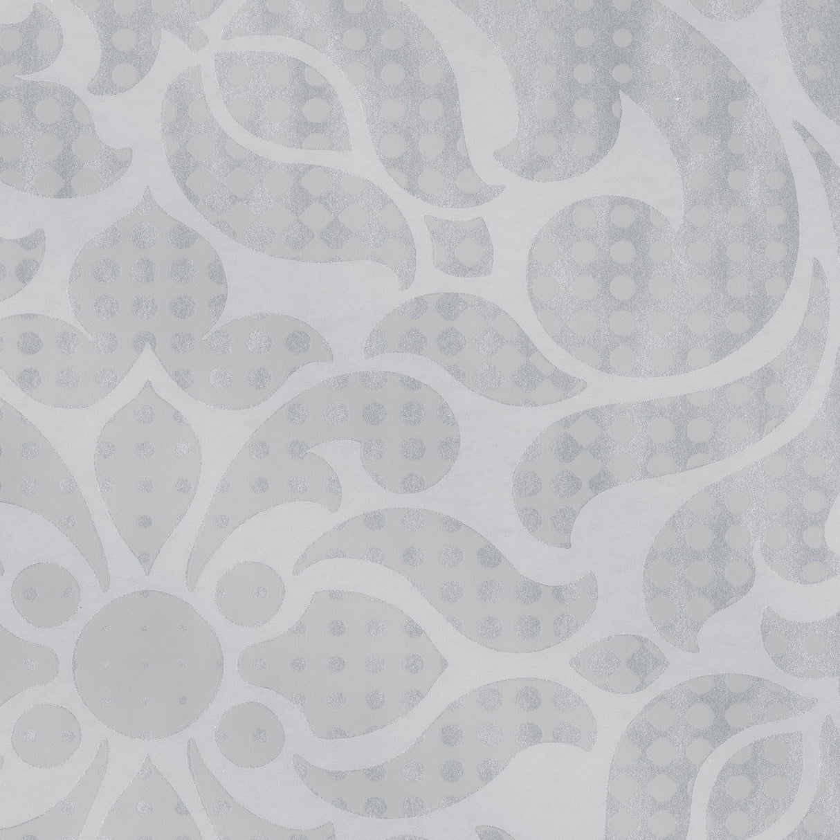 Eijffinger 352082 Leanne Grey Metallic Dot Medallion Wallpaper