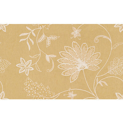 KRAVET COUTURE 3574.4.0 HAND EMBROIDERY SAFFRON Fabric - Eade's Wallpaper