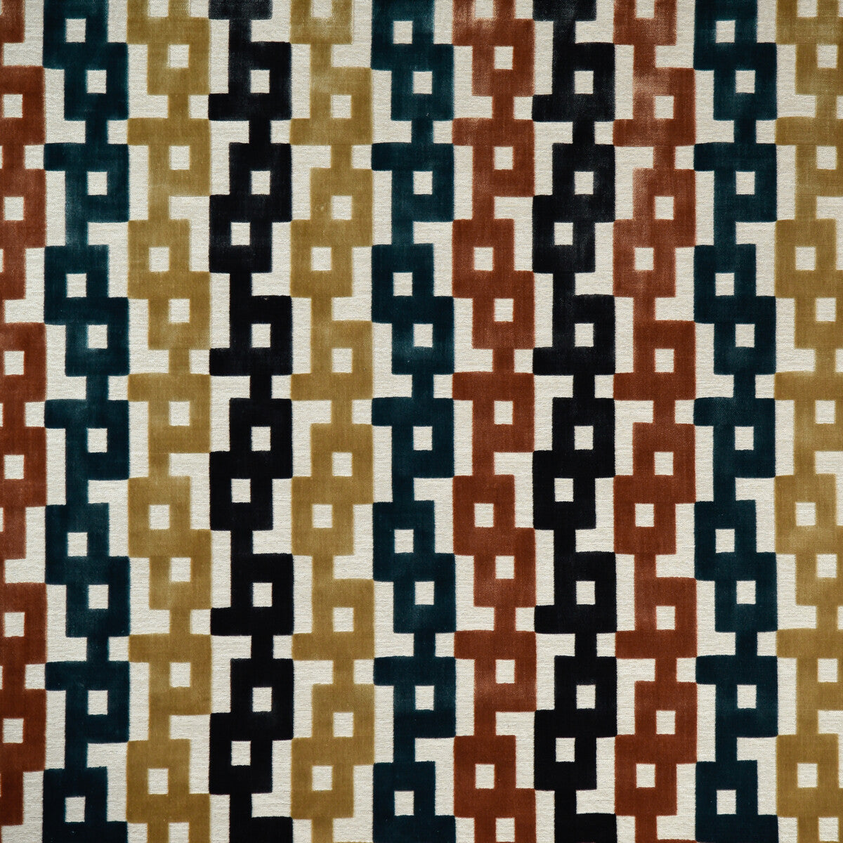 KRAVET COUTURE 35856.524.0 CHAIN VELVET CLAY/TEAL Fabric - Eade's Wallpaper