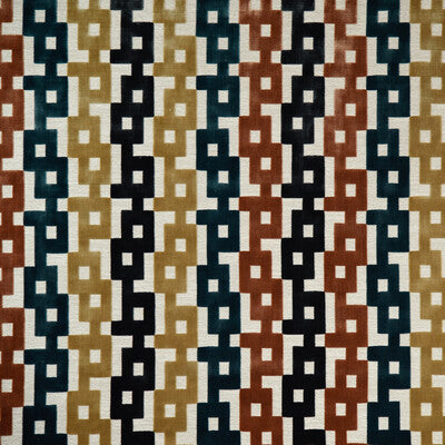 KRAVET COUTURE 35856.524.0 CHAIN VELVET CLAY/TEAL Fabric - Eade's Wallpaper