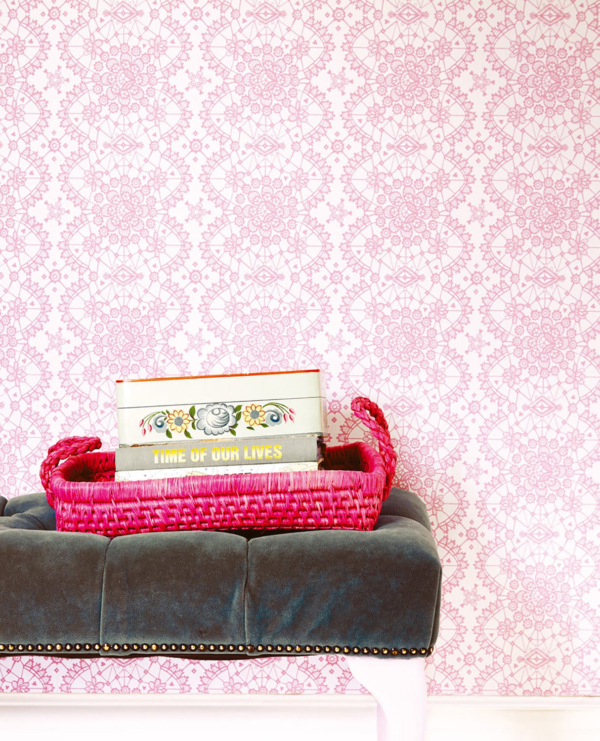 Eijffinger 359011 Myte Pink Lace Wallpaper