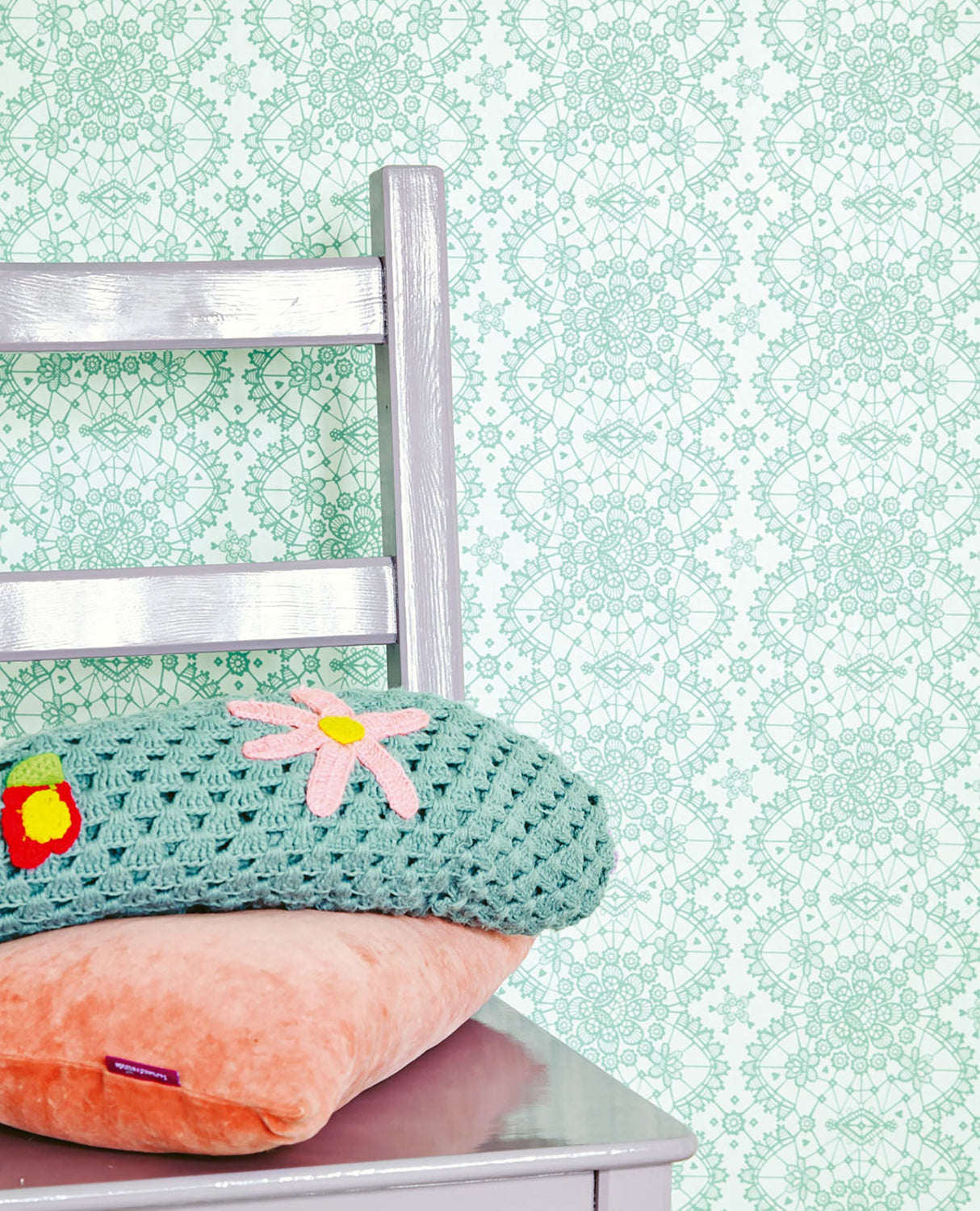 Eijffinger 359013 Myte Mint Lace Wallpaper