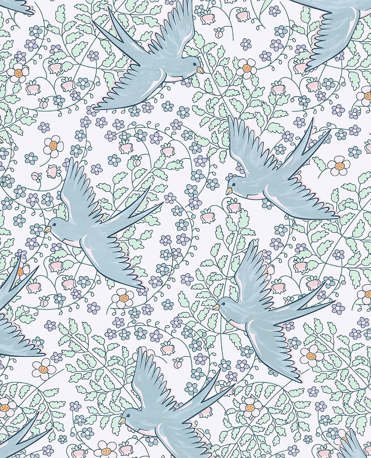 Eijffinger 359020 Cerina Off-White Swallow Wallpaper