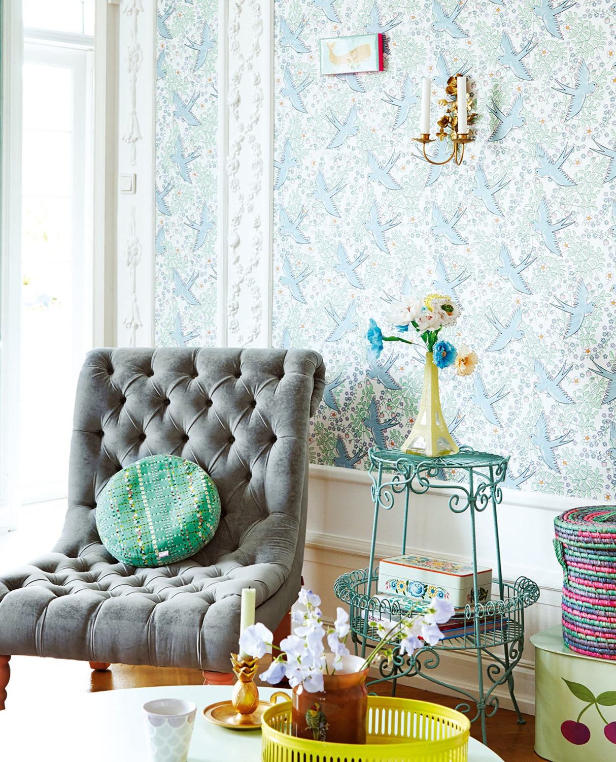 Eijffinger 359020 Cerina Off-White Swallow Wallpaper