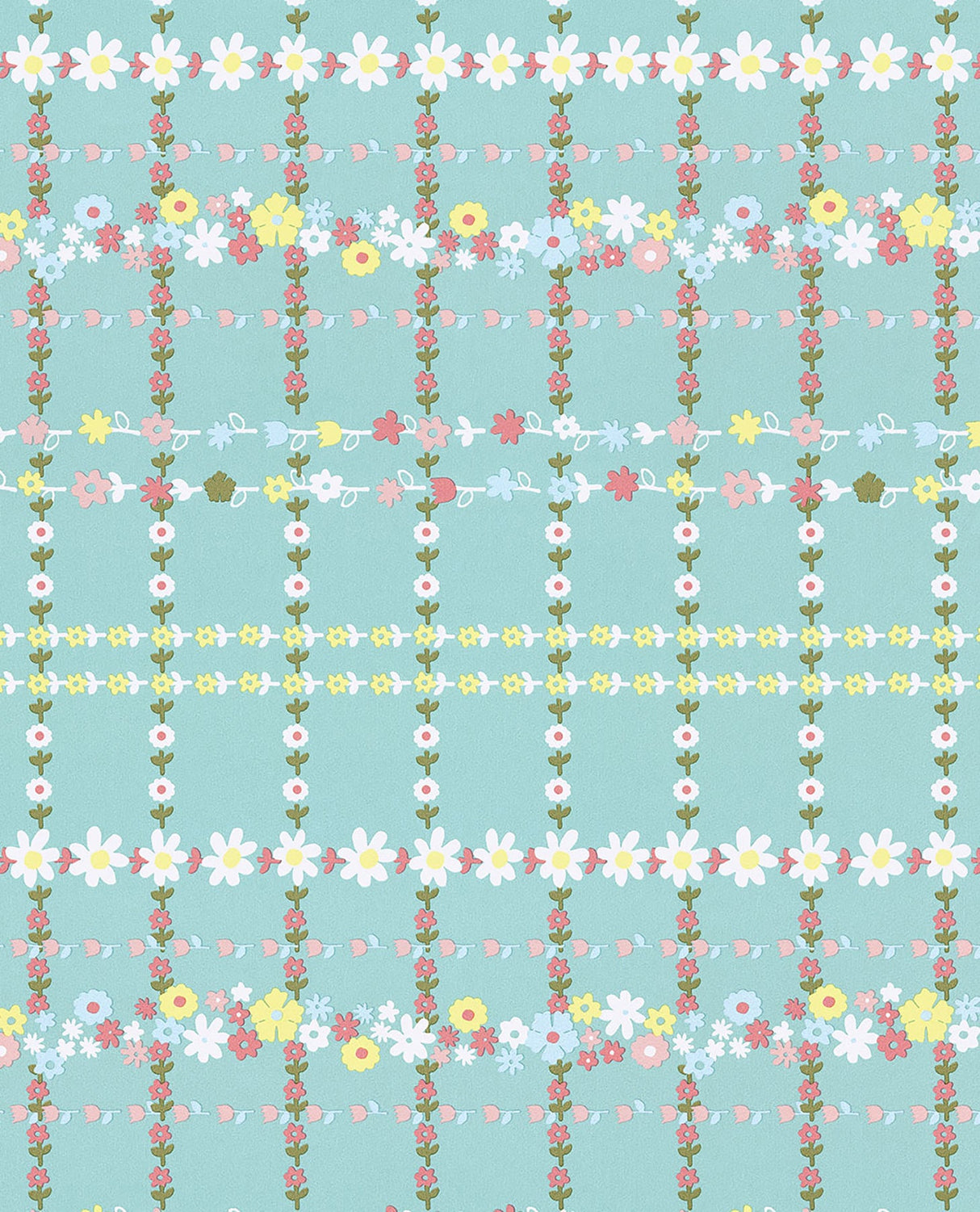 Eijffinger 359030 Belina Jade Flower Check Wallpaper