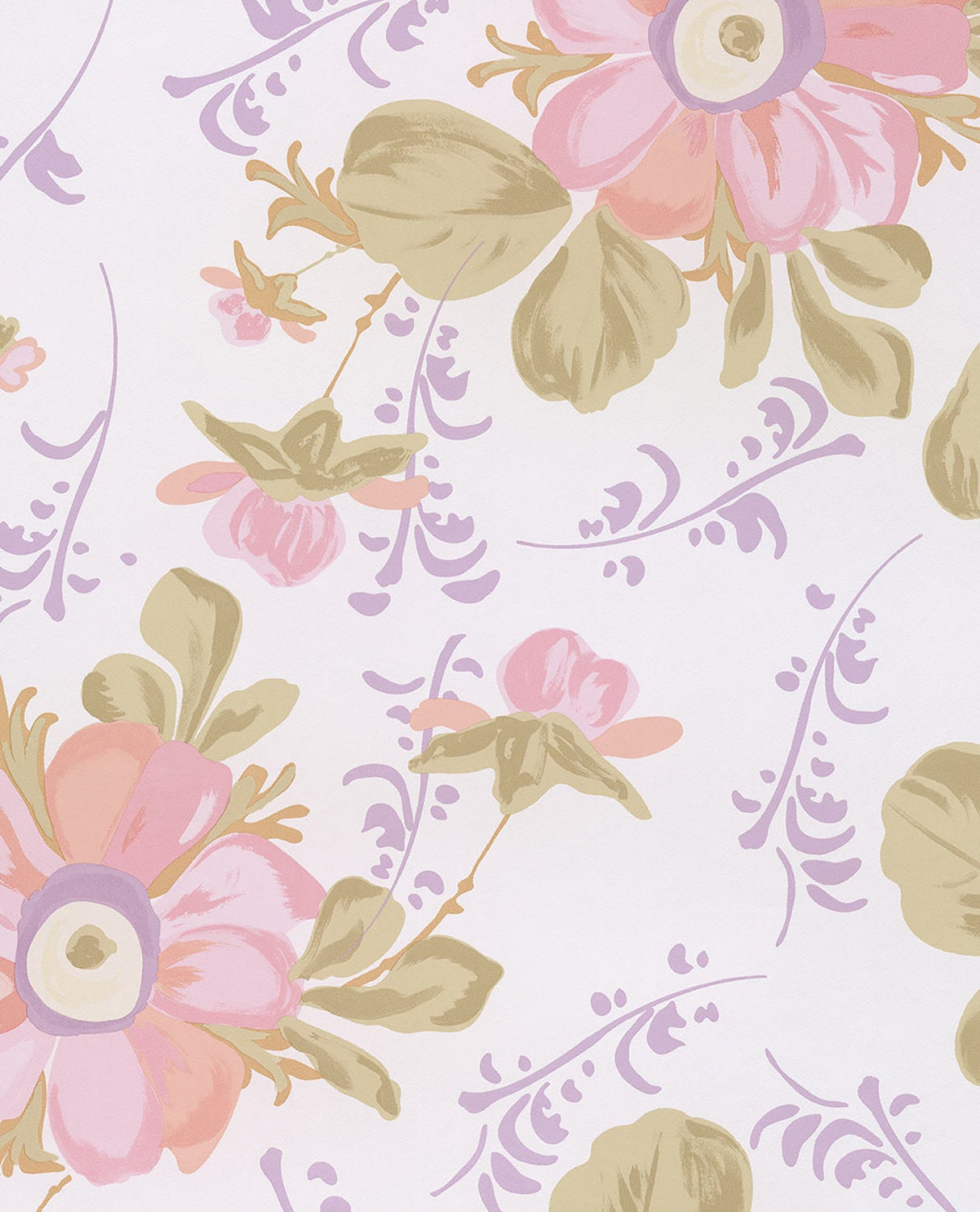 Eijffinger 359040 Lyse Ecru Painted Flowers Wallpaper