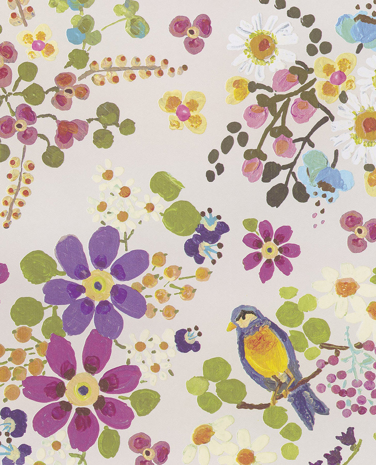 Eijffinger 359070 Freja Ecru Painted Florals Wallpaper