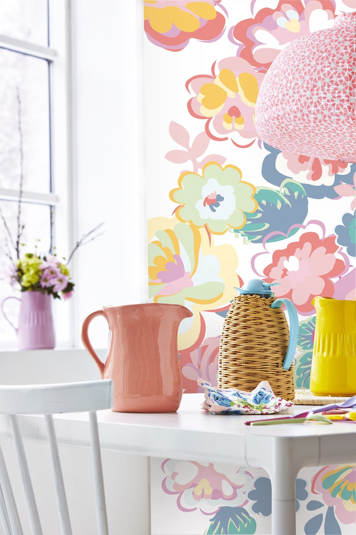 Eijffinger 359159 White English Country Floral Dream Wall Mural