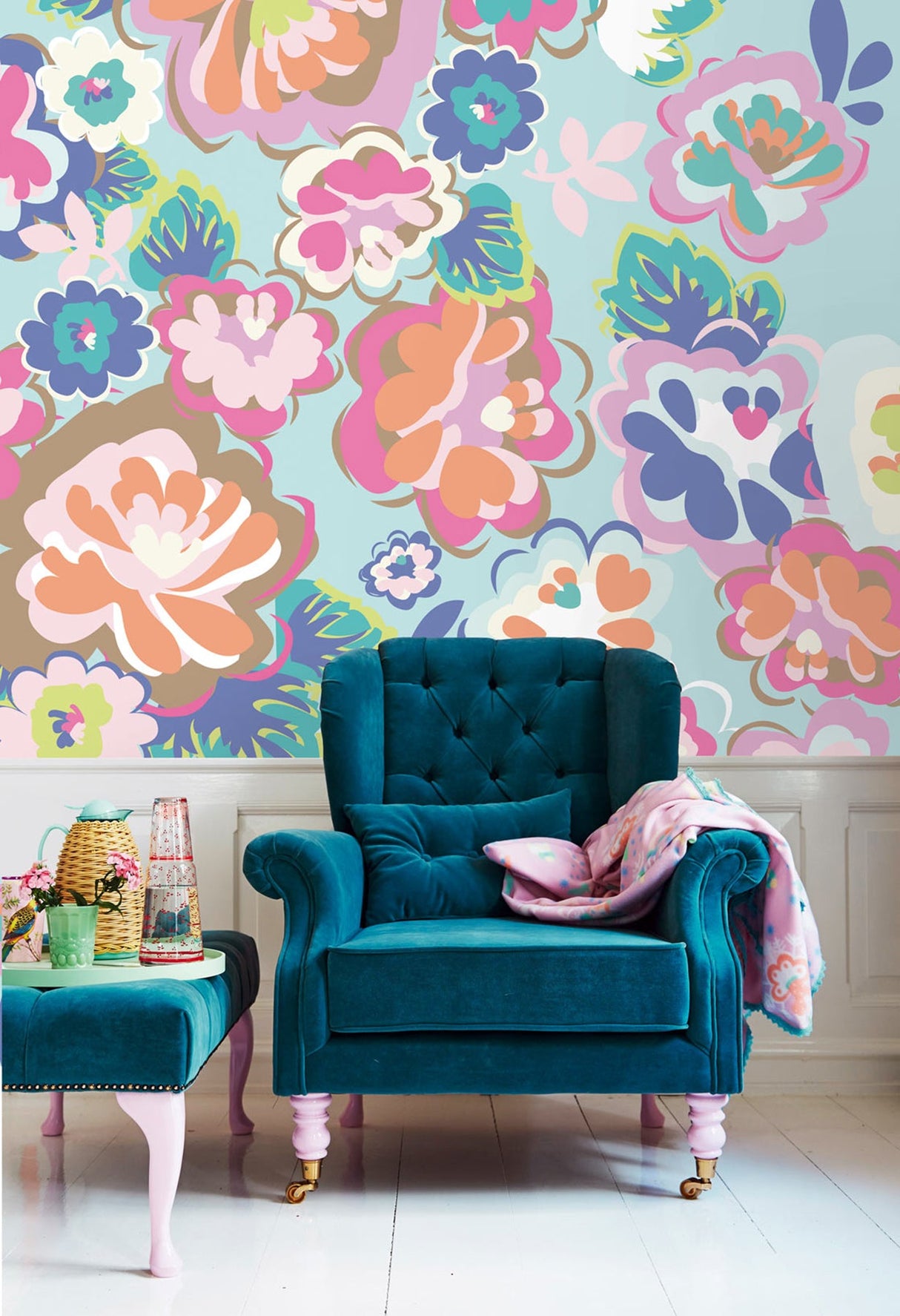 Eijffinger 359160 Blue English Country Floral Dream Wall Mural