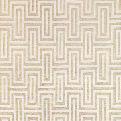 KRAVET COUTURE 36340.4.0 GEO GLAM IVORY GOLD Fabric - Eade's Wallpaper