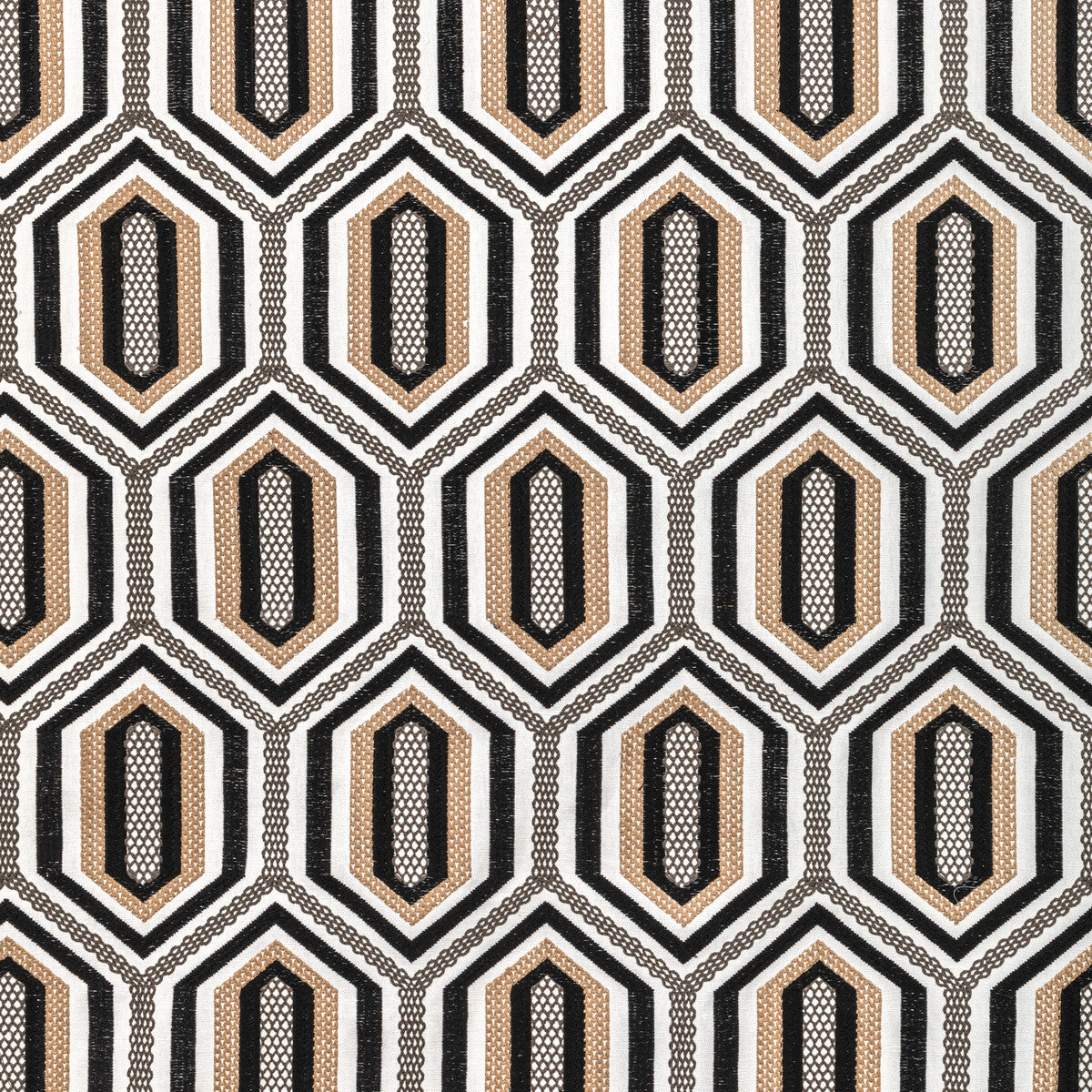 KRAVET COUTURE 36368.816.0 KALEIDOSCOPE EMB ONYX Fabric - Eade's Wallpaper
