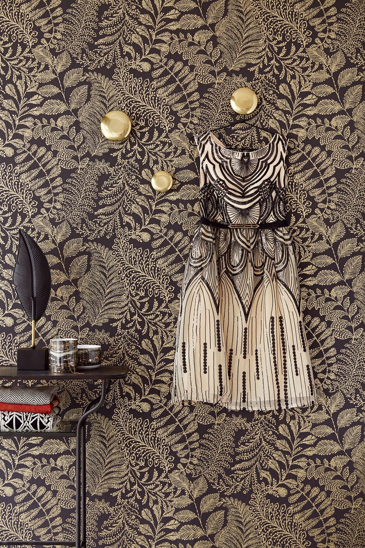 Eijffinger 366002 Balth Black Botanical Wallpaper