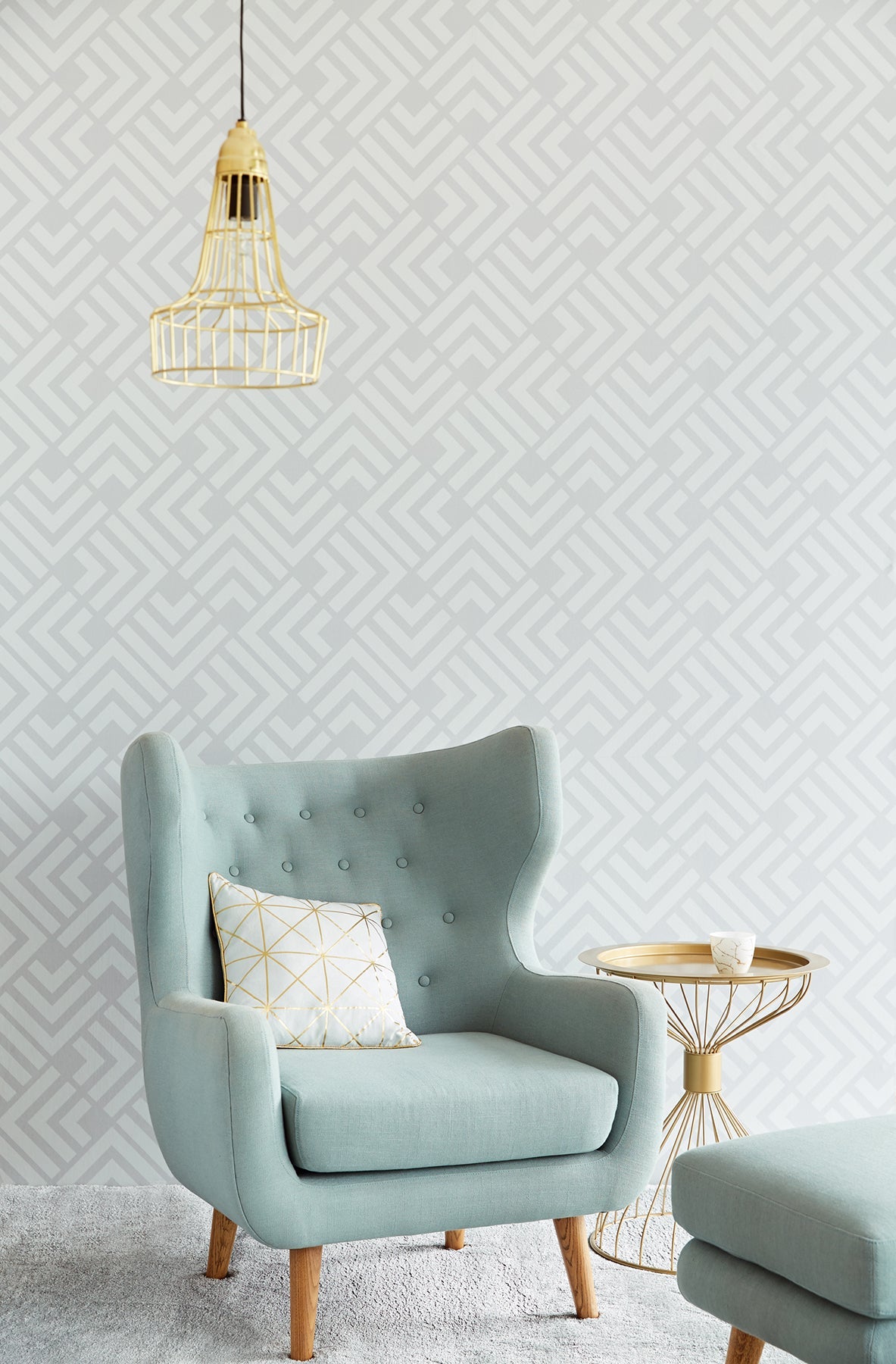 Eijffinger 366044 Zig Grey Geometric Wallpaper
