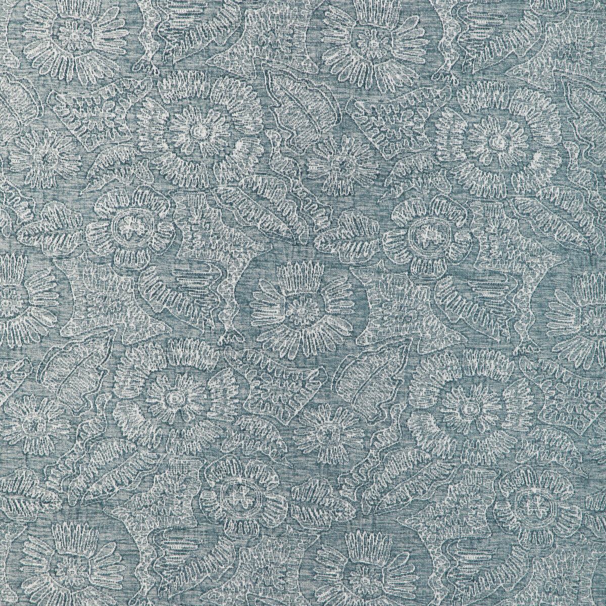KRAVET COUTURE 36889.5.0 CHENILLE BLOOM SKY Fabric - Eade's Wallpaper