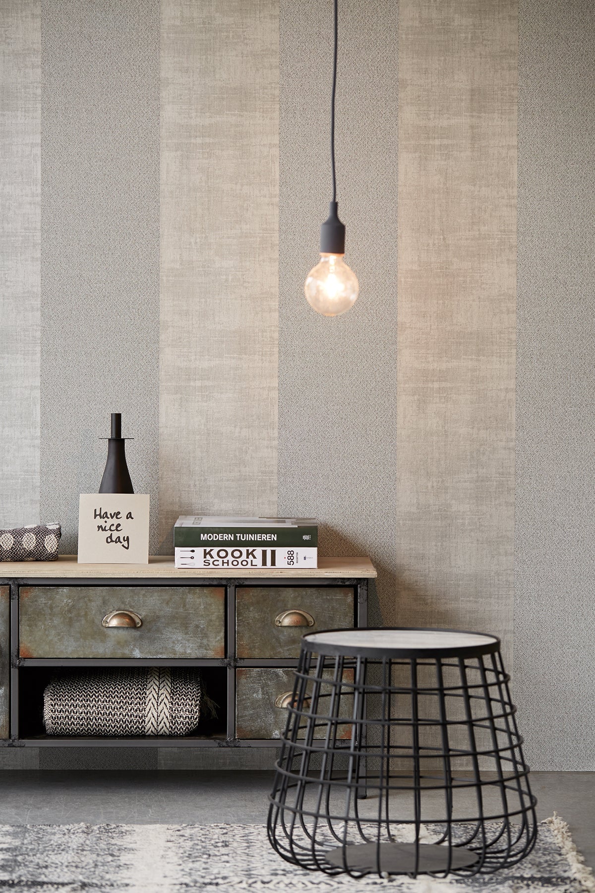 Eijffinger 369043 Duo Bronze Stripe Wallpaper