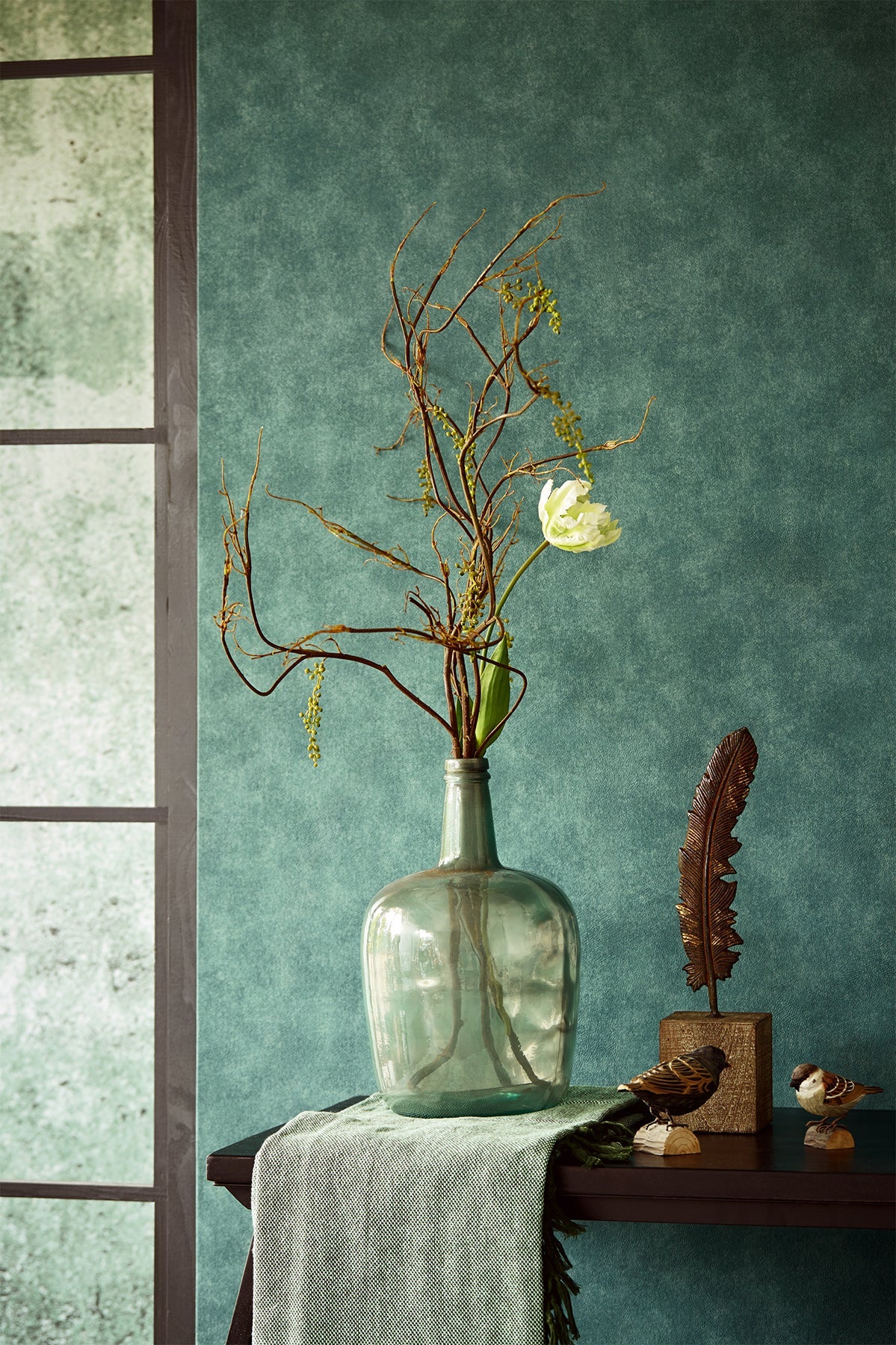 Eijffinger 369075 Holstein Teal Faux Leather Wallpaper