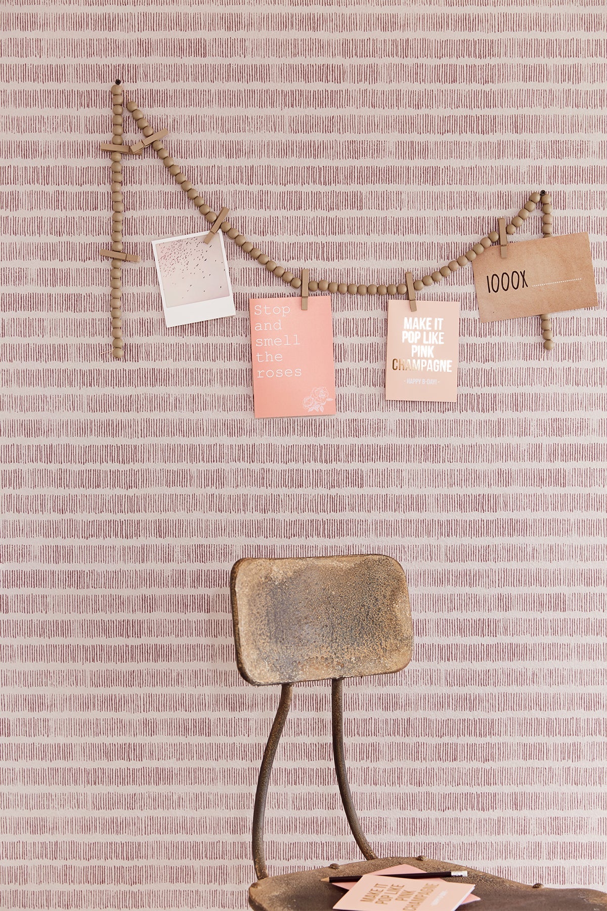 Eijffinger 369157 Solemn Lines Pale Pink Wall Mural