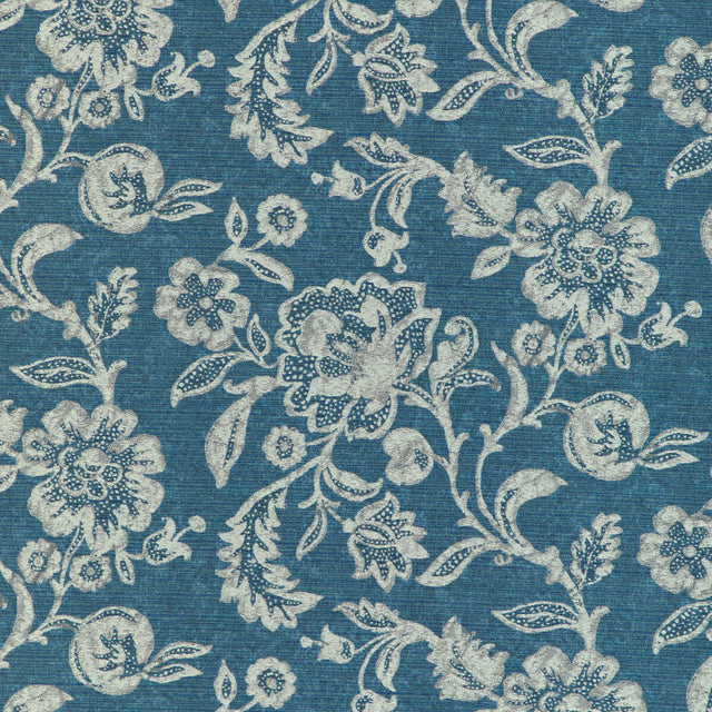 KRAVET CONTRACT 37083.5.0 CHESAPEAKE BATIK BLUE Fabric - Eade's Wallpaper