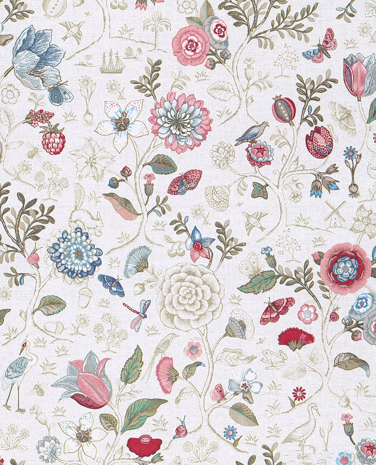 Eijffinger 375000 Espen Bone Floral Wallpaper