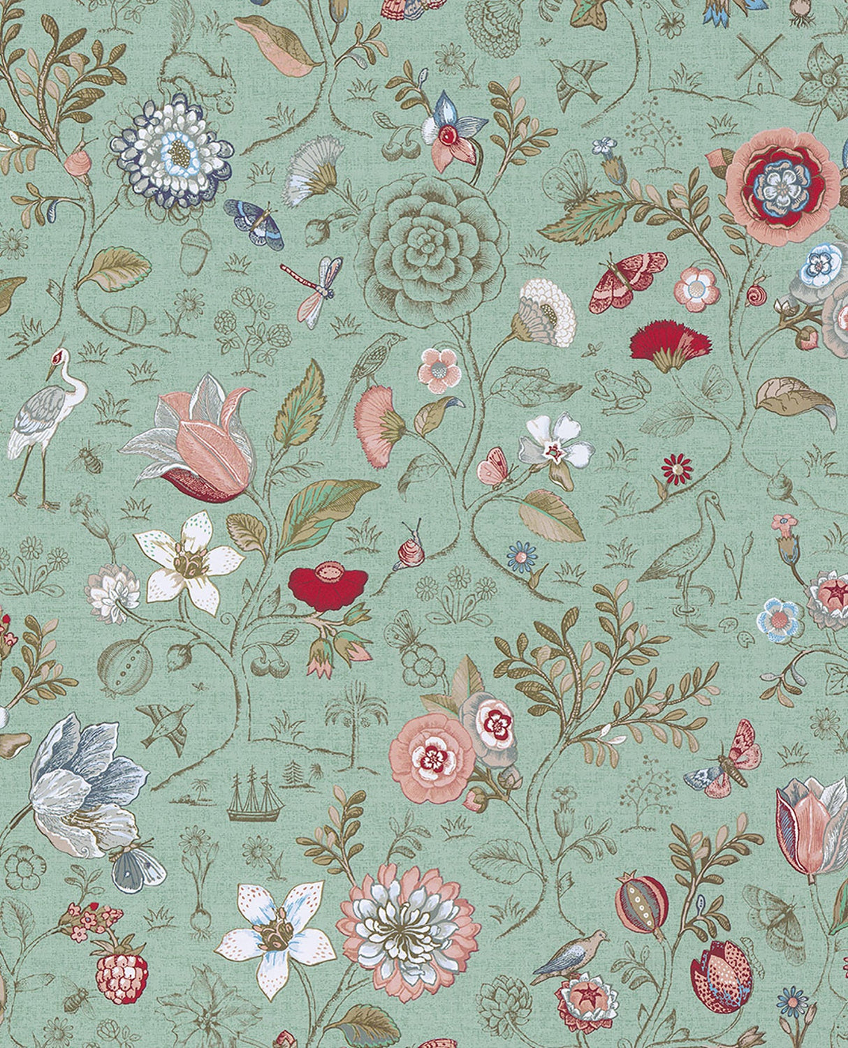 Eijffinger 375002 Espen Turquoise Floral Wallpaper