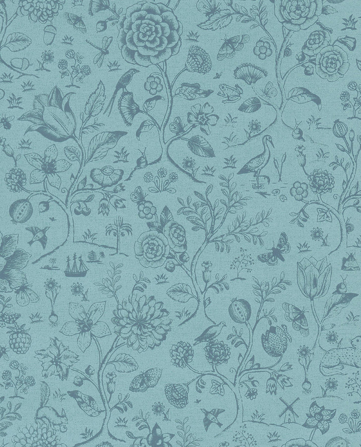 Eijffinger 375012 Ambroos Blue Woodland Wallpaper