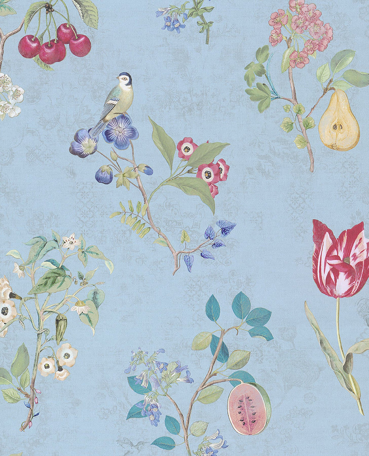 Eijffinger 375024 Danique Light Blue Garden Wallpaper