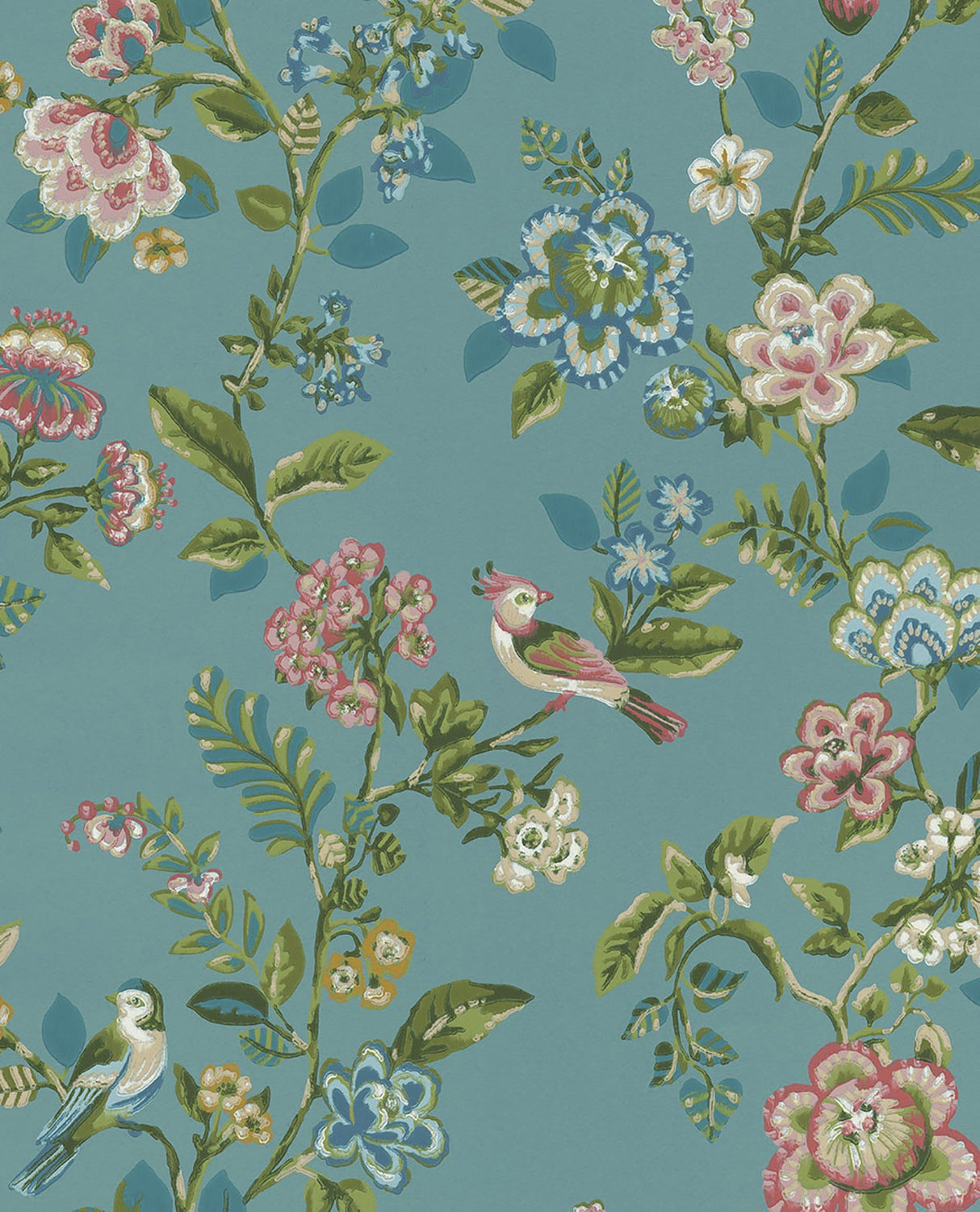 Eijffinger 375062 Willem Teal Painted Garden Wallpaper