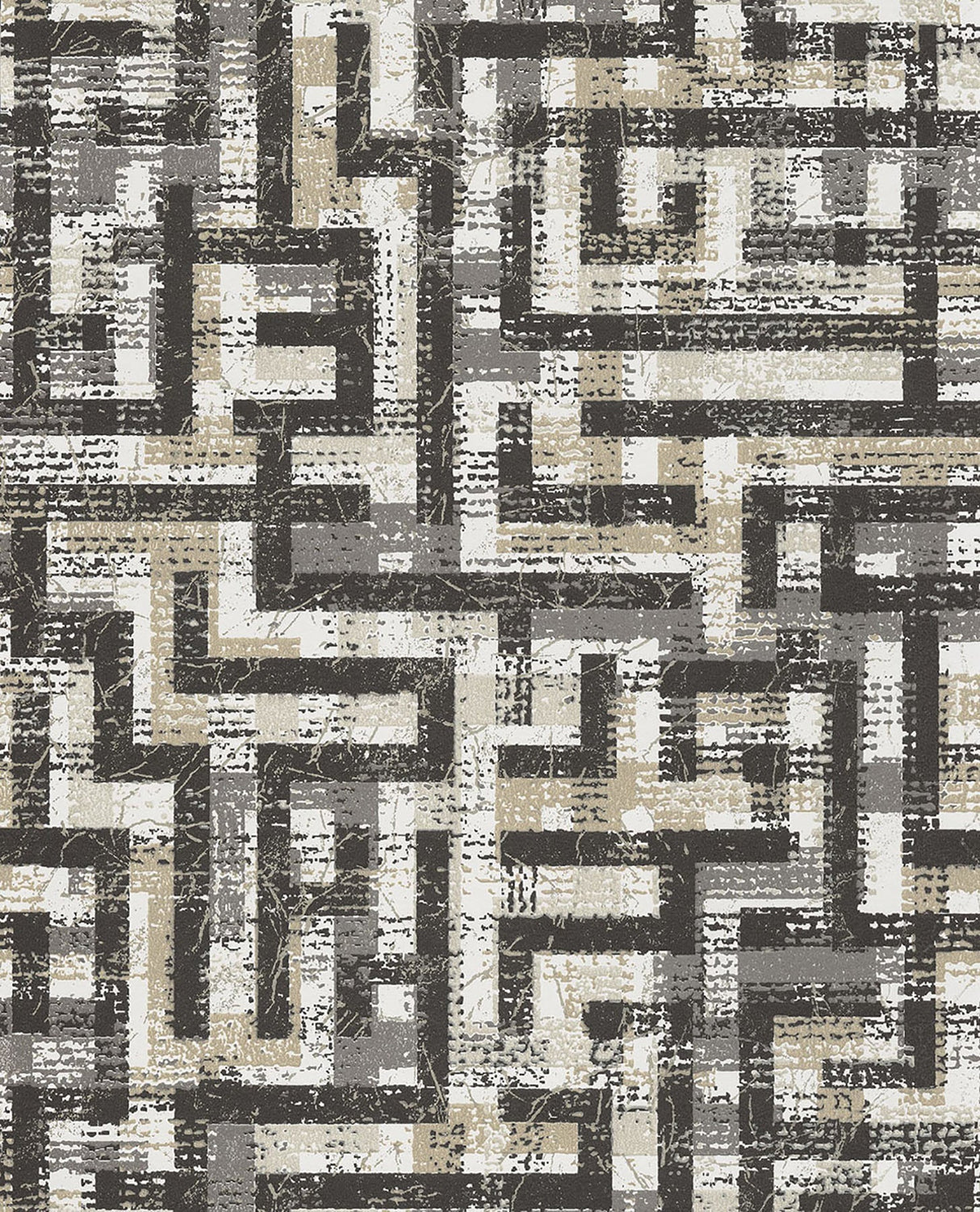 Eijffinger 376011 Tebessa Black Geometric Wallpaper