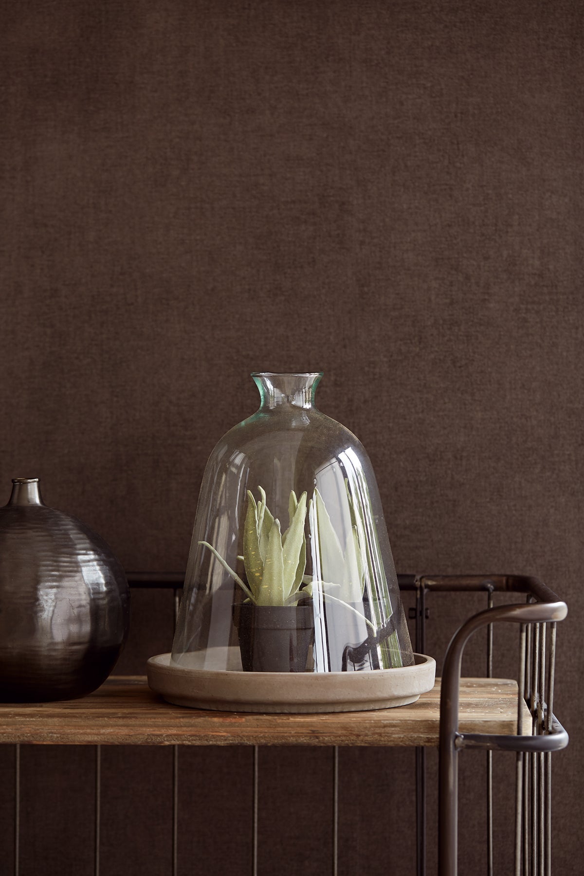 Eijffinger 379003 Agata Coffee Linen Wallpaper