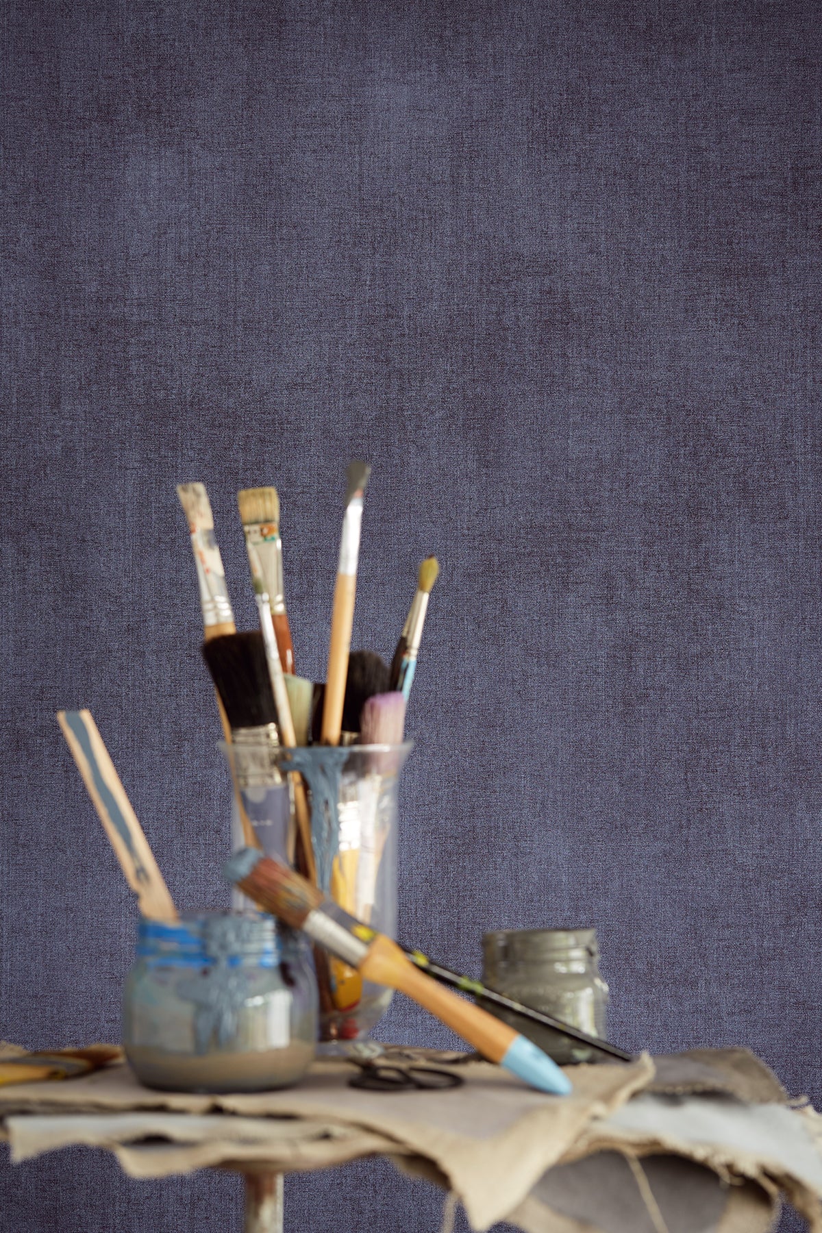 Eijffinger 379008 Agata Blue Linen Wallpaper