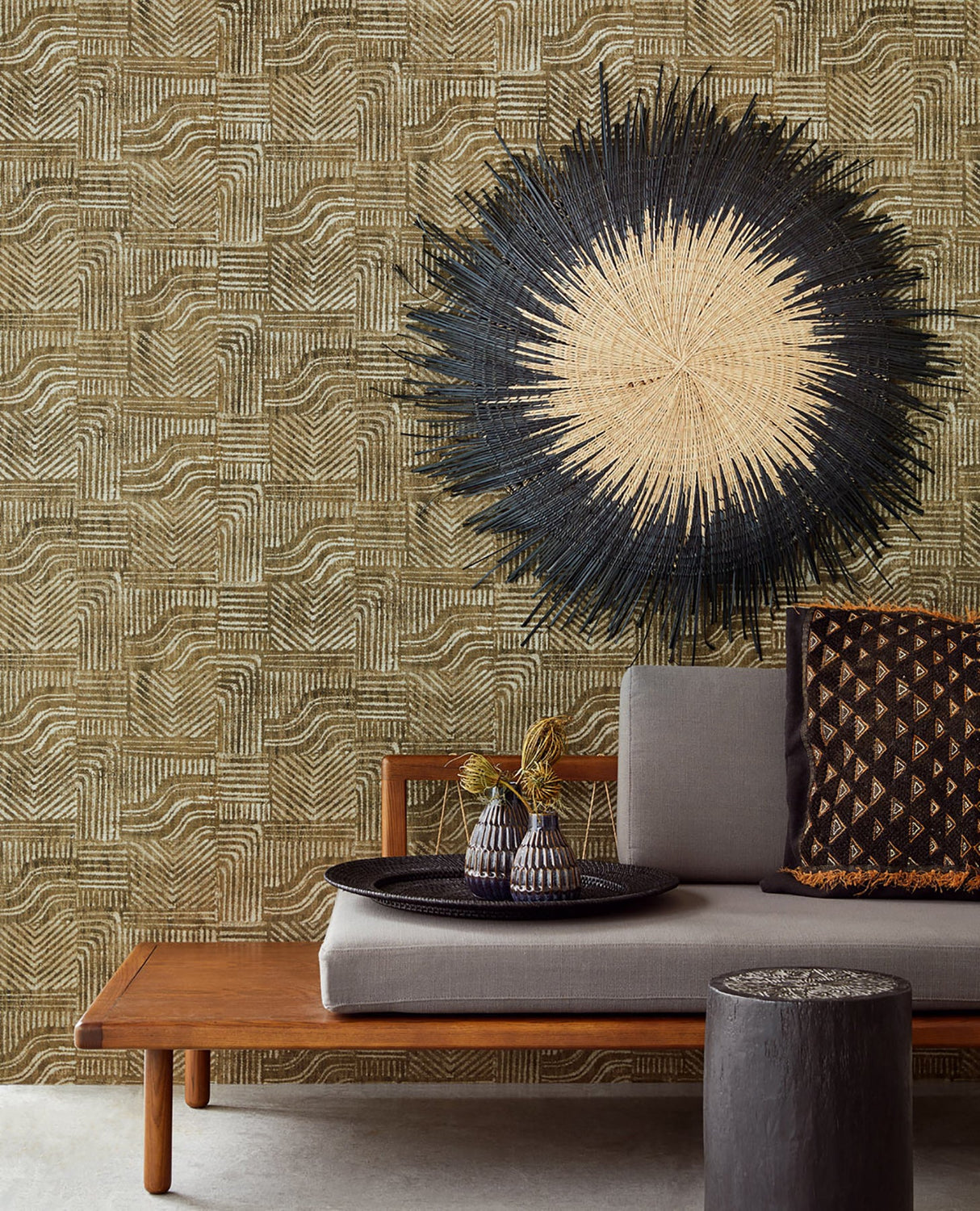Eijffinger 391533 Pueblo Light Brown Global Geometric Wallpaper