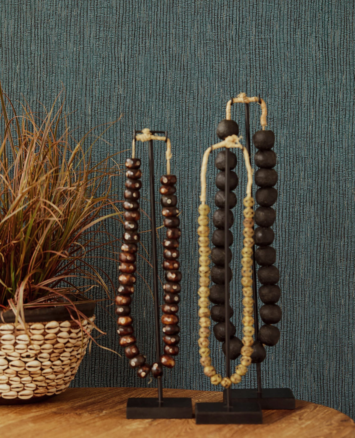 Eijffinger 391544 Bayfield Teal Weave Texture Wallpaper