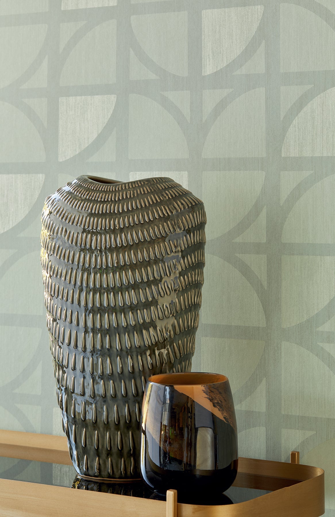 Eijffinger 395812 Tulip Mint Geometric Trellis Wallpaper