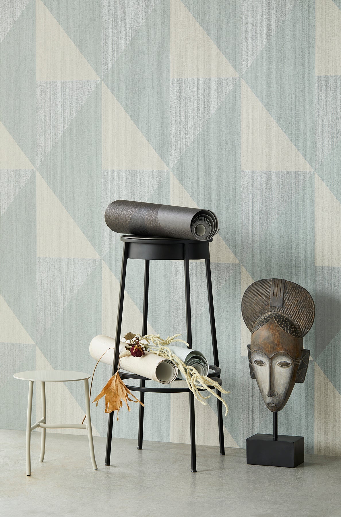 Eijffinger 395822 Diamond Light Blue Tri-Tone Geometric Wallpaper