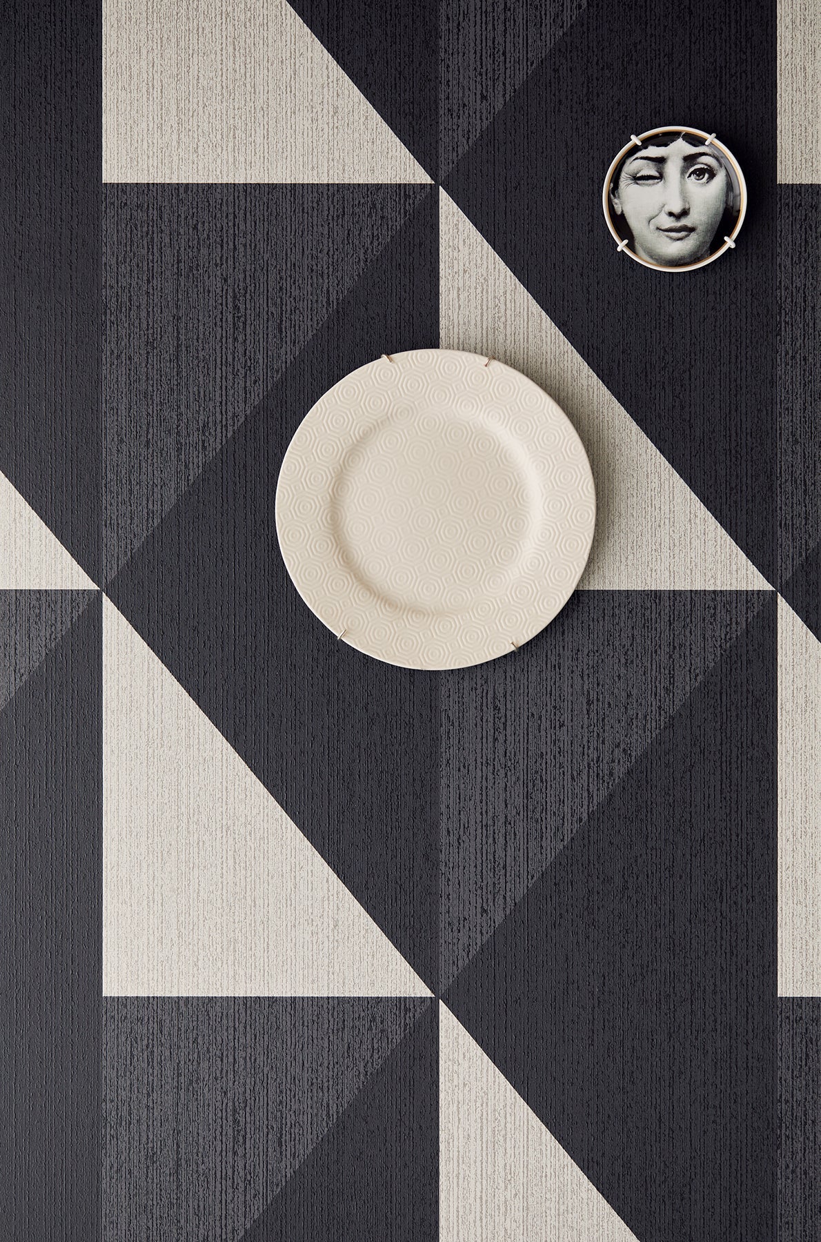Eijffinger 395823 Diamond Black Tri-Tone Geometric Wallpaper