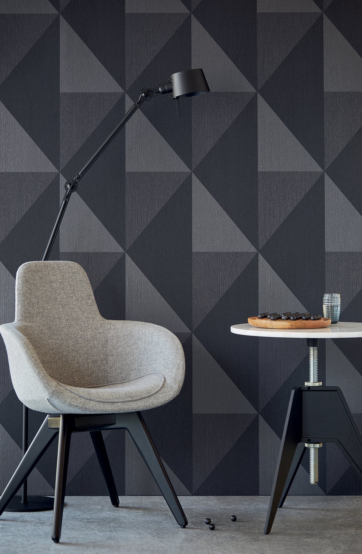 Eijffinger 395824 Diamond Silver Tri-Tone Geometric Wallpaper