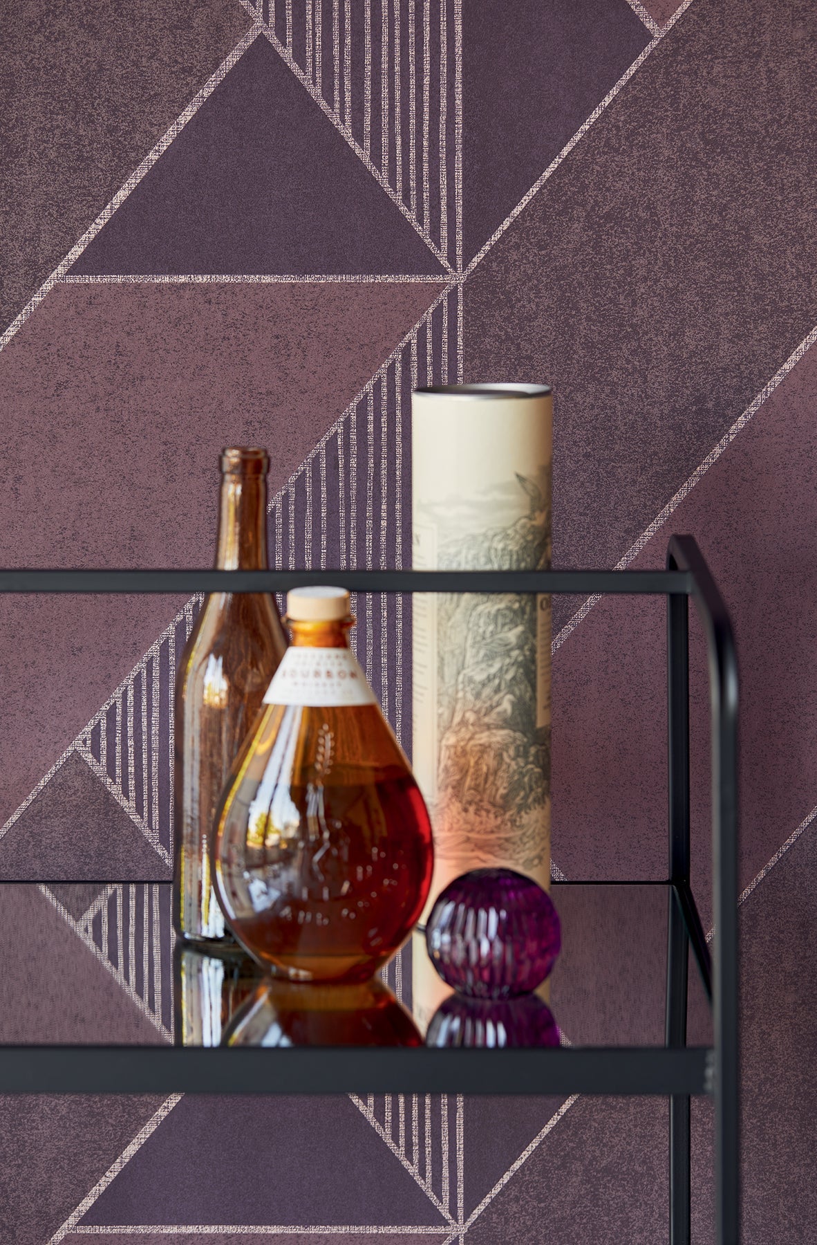 Eijffinger 395833 Art Deco Plum Glam Geometric Wallpaper