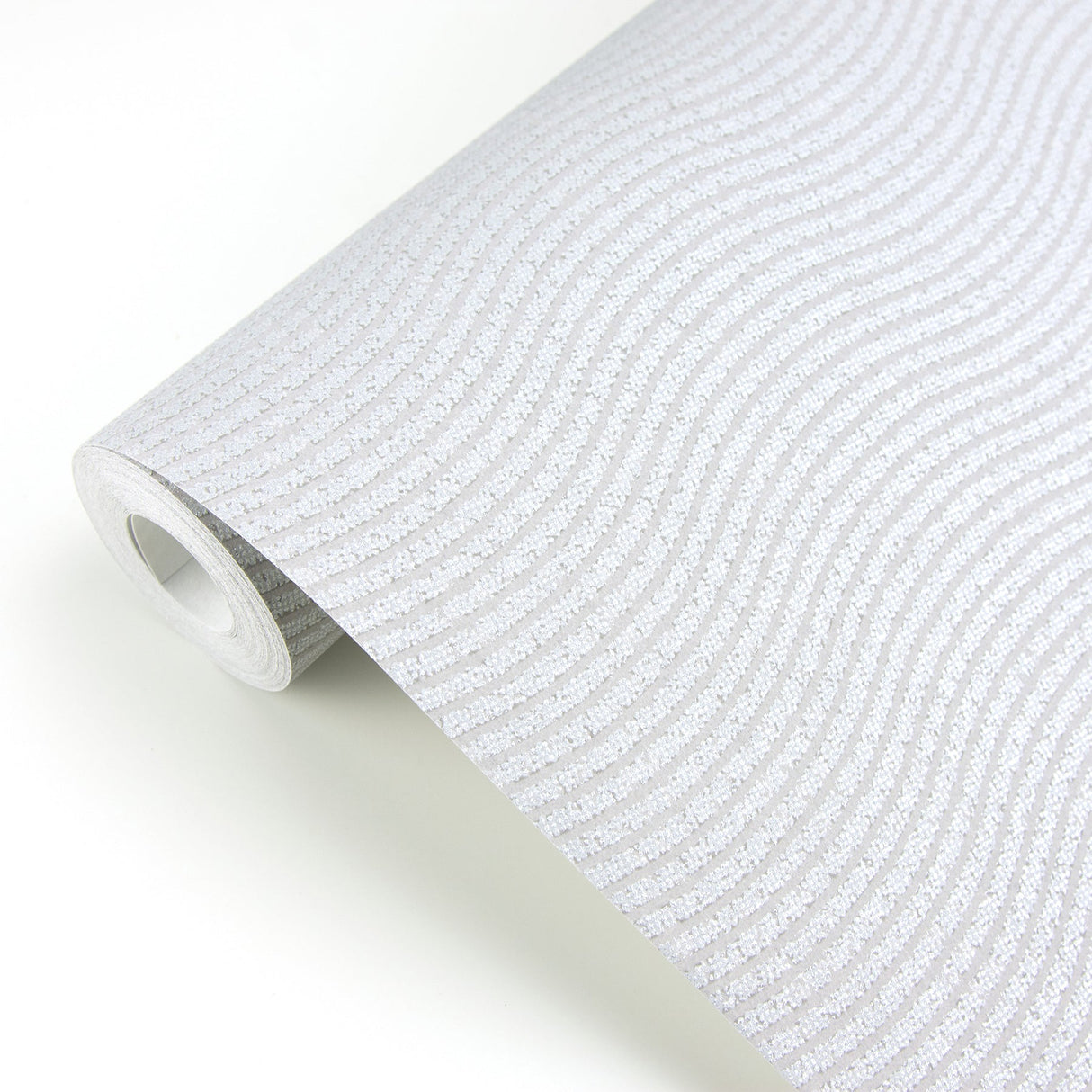 Eijffinger 395850 Curves Light Grey Glittering Waves Wallpaper