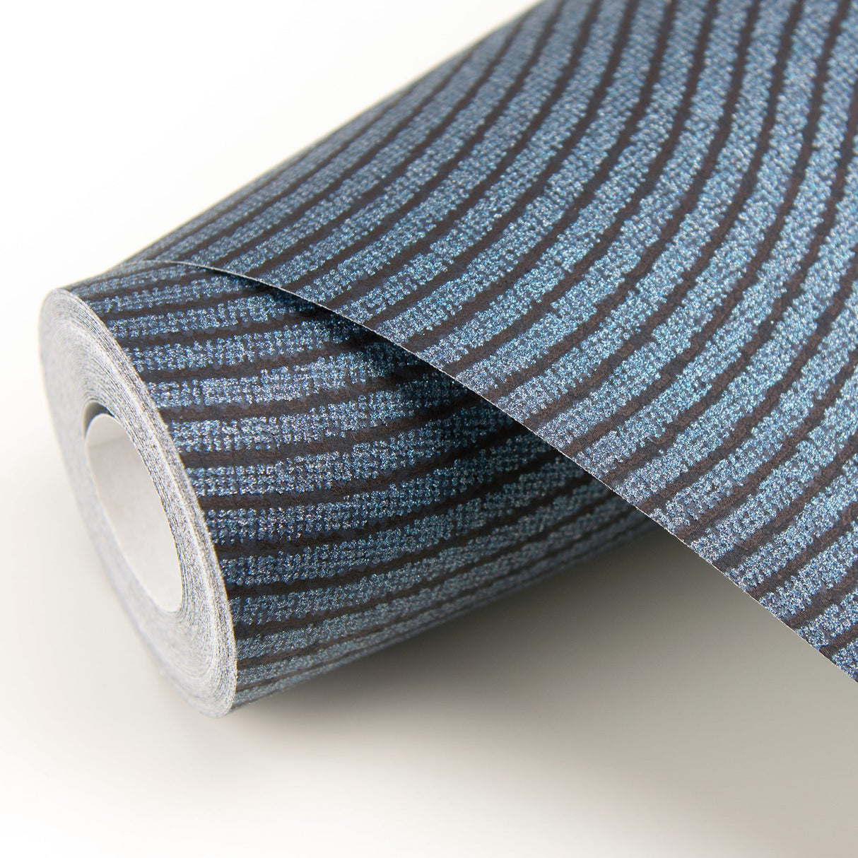 Eijffinger 395853 Curves Blue Glittering Waves Wallpaper