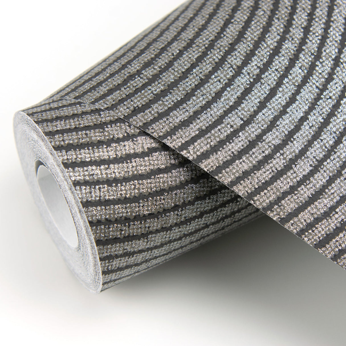 Eijffinger 395854 Curves Black Glittering Waves Wallpaper