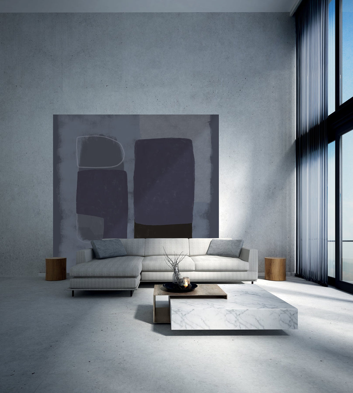 Eijffinger 395894 Blue Abstract Wall Mural