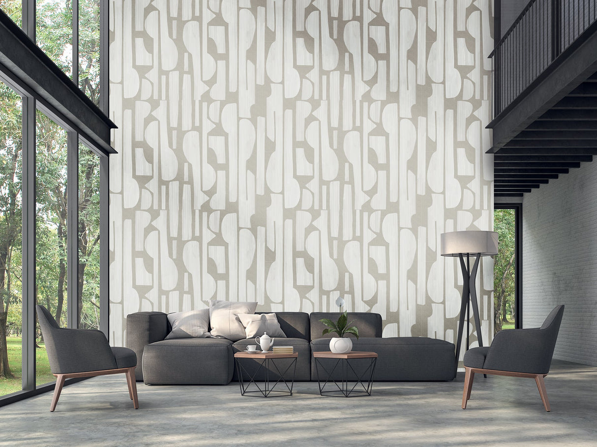 Eijffinger 395895 White Linen Tapestry Wall Mural